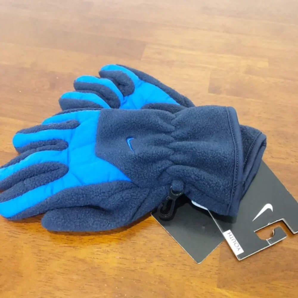 Nike Blue Two-Tone Youth Mitten Gloves NWT.